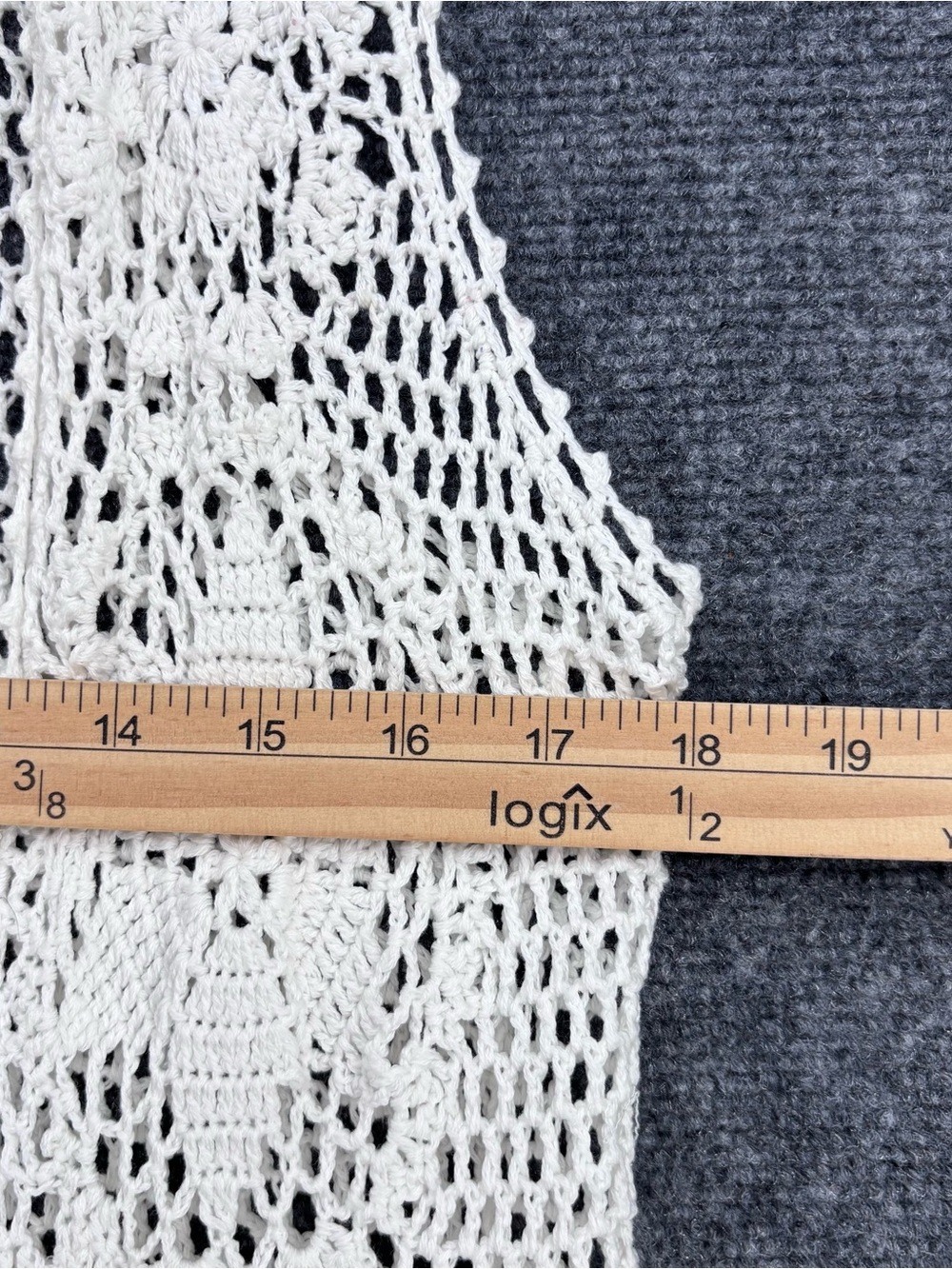 Nygard Ivory Boho Festival Crochet Open Front Duster Vest Women’s M - Picture 8 of 9